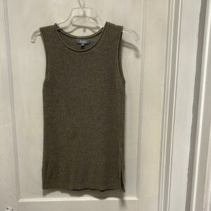 Marked Reunited Clothing Olive Sleeveless Knitted Crochet Tank Top Small